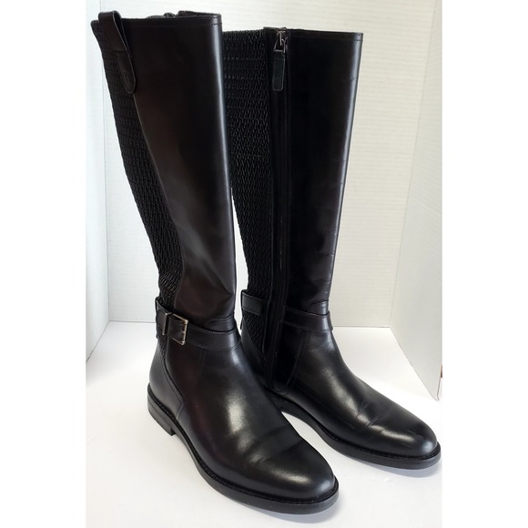 Cole Haan Boots Clover Stretch W24816 Black 7.5 B Leather/Texture Buckle Rubber - Picture 3 of 15